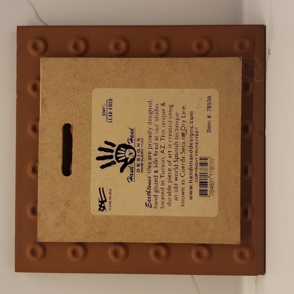 EARTHTONES lead free hand glazed decorative tile 6" x 6" - Picture 4 of 5